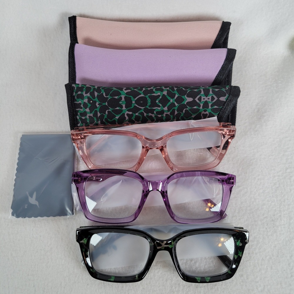 Hummingbird Women Reading Glasses Reader Santa Fe Blue Light +3.00 Green
